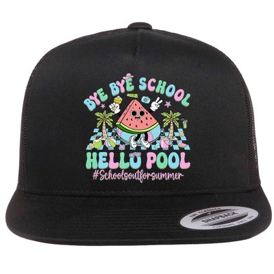 Bye Bye School Hello Pool Schools Out For Summer Teacher Flatbill Hat