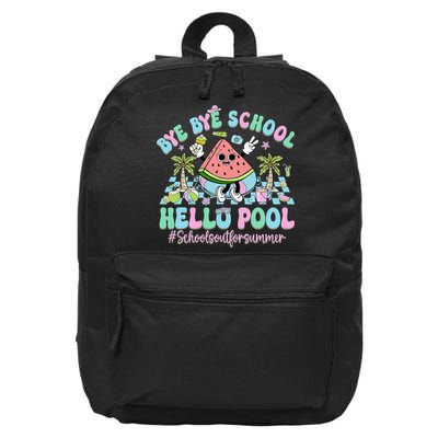 Bye Bye School Hello Pool Schools Out For Summer Teacher 16 in Basic Backpack