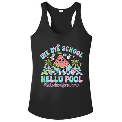 Bye Bye School Hello Pool Schools Out For Summer Teacher Ladies PosiCharge Competitor Racerback Tank