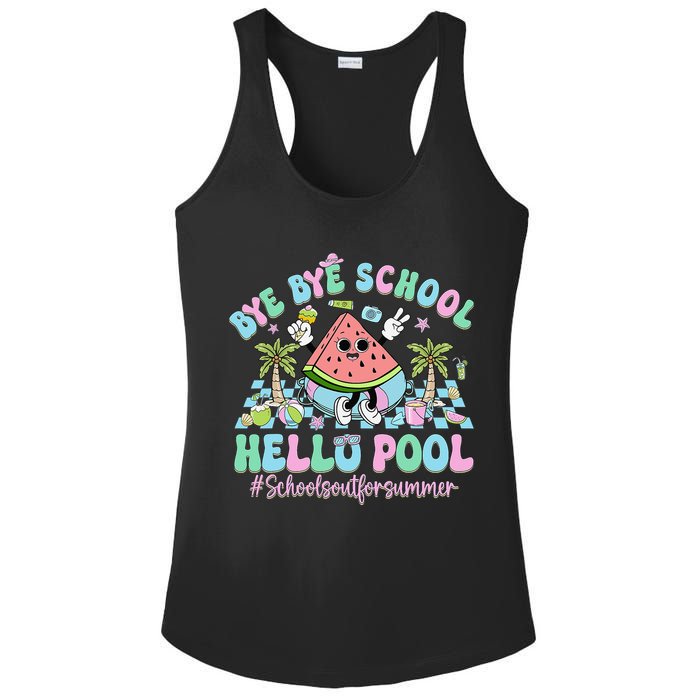 Bye Bye School Hello Pool Schools Out For Summer Teacher Ladies PosiCharge Competitor Racerback Tank