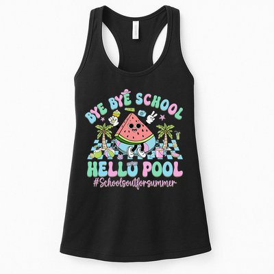 Bye Bye School Hello Pool Schools Out For Summer Teacher Womens Tank Top