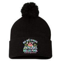 Bye Bye School Hello Pool Schools Out For Summer Teacher Pom Pom 12in Knit Beanie