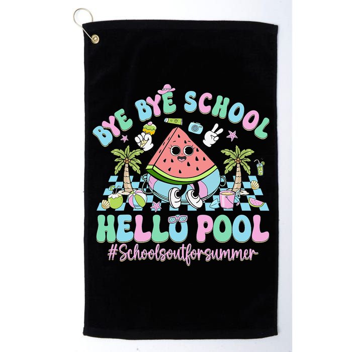 Bye Bye School Hello Pool Schools Out For Summer Teacher Golf Towel