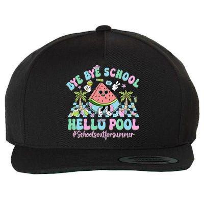 Bye Bye School Hello Pool Schools Out For Summer Teacher Wool Snapback Cap