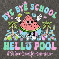 Bye Bye School Hello Pool Schools Out For Summer Teacher Cotton Canvas Backpack
