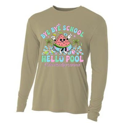 Bye Bye School Hello Pool Schools Out For Summer Teacher Cooling Performance Long Sleeve Crew