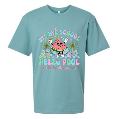 Bye Bye School Hello Pool Schools Out For Summer Teacher Sueded Cloud Jersey T-Shirt