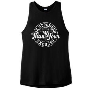 Bodybuilding: Be Stronger Than Your Excuses Gift Gym Sayings Great Gift Ladies PosiCharge Tri-Blend Wicking Tank