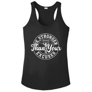 Bodybuilding: Be Stronger Than Your Excuses Gift Gym Sayings Great Gift Ladies PosiCharge Competitor Racerback Tank