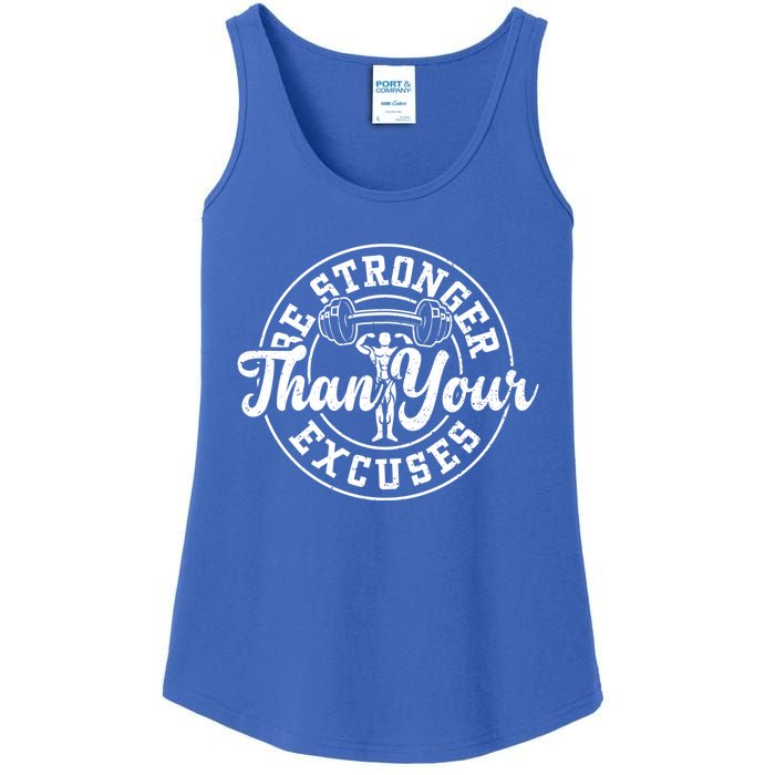 Bodybuilding: Be Stronger Than Your Excuses Gift Gym Sayings Great Gift Ladies Essential Tank