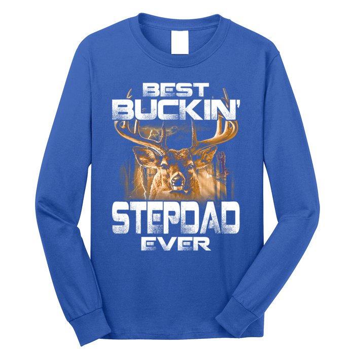 Best Buckin Stepdad Ever Deer Hunting Bucking Father Gift Long Sleeve Shirt