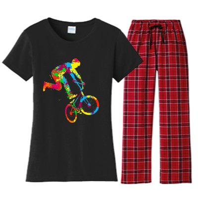 Bmx Bike Stunt Rider Children Women's Flannel Pajama Set