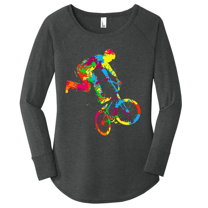 Bmx Bike Stunt Rider Children Women's Perfect Tri Tunic Long Sleeve Shirt