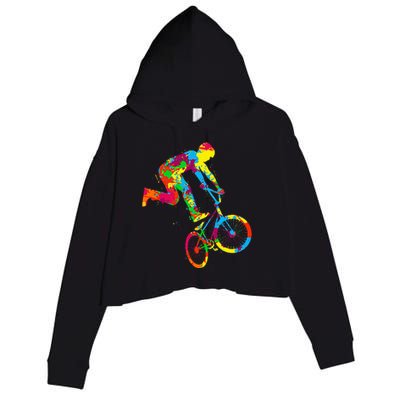 Bmx Bike Stunt Rider Children Crop Fleece Hoodie