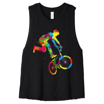 Bmx Bike Stunt Rider Children Women's Racerback Cropped Tank