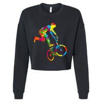 Bmx Bike Stunt Rider Children Cropped Pullover Crew