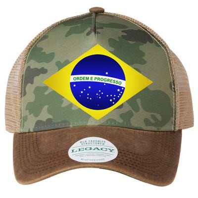 Brazil Brazilian Soccer Football Brazilian Flag Legacy Tie Dye Trucker Hat