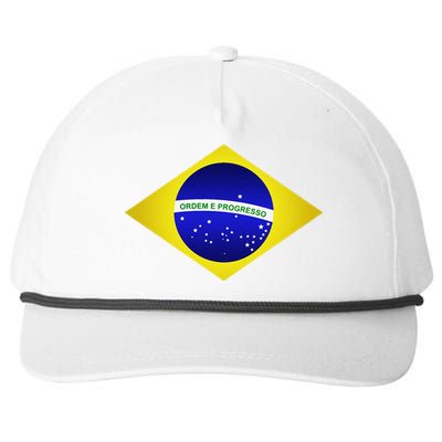 Brazil Brazilian Soccer Football Brazilian Flag Snapback Five-Panel Rope Hat