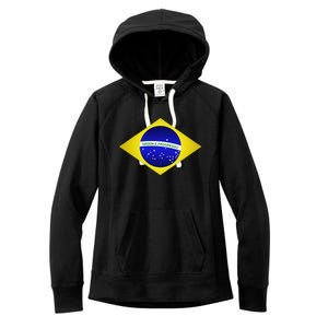 Brazil Brazilian Soccer Football Brazilian Flag Women's Fleece Hoodie