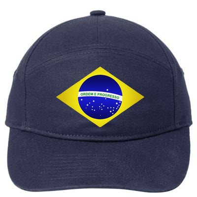 Brazil Brazilian Soccer Football Brazilian Flag 7-Panel Snapback Hat