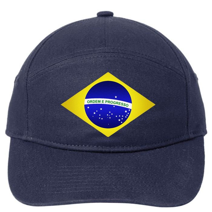 Brazil Brazilian Soccer Football Brazilian Flag 7-Panel Snapback Hat