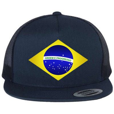 Brazil Brazilian Soccer Football Brazilian Flag Flat Bill Trucker Hat