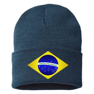 Brazil Brazilian Soccer Football Brazilian Flag Sustainable Knit Beanie