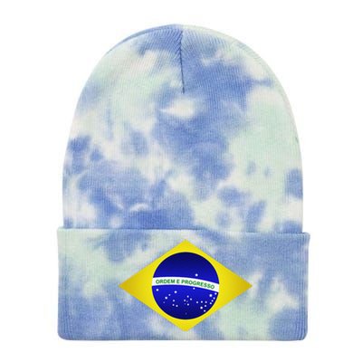 Brazil Brazilian Soccer Football Brazilian Flag Tie Dye 12in Knit Beanie