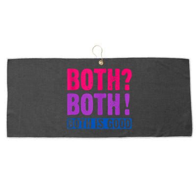 Bisexuality, Bisexual Saying, Both Both! Both Is Good Large Microfiber Waffle Golf Towel