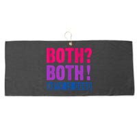 Bisexuality, Bisexual Saying, Both Both! Both Is Good Large Microfiber Waffle Golf Towel