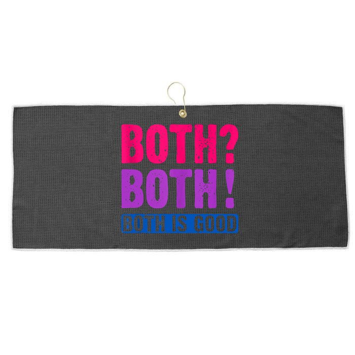 Bisexuality, Bisexual Saying, Both Both! Both Is Good Large Microfiber Waffle Golf Towel