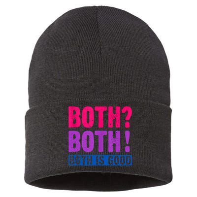 Bisexuality, Bisexual Saying, Both Both! Both Is Good Sustainable Knit Beanie