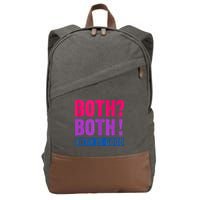 Bisexuality, Bisexual Saying, Both Both! Both Is Good Cotton Canvas Backpack