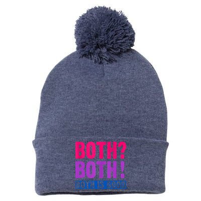 Bisexuality, Bisexual Saying, Both Both! Both Is Good Pom Pom 12in Knit Beanie