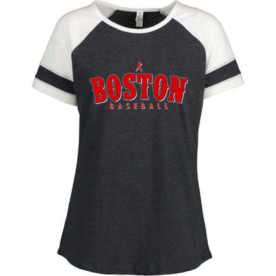 Boston Baseball Sports Fan Enza Ladies Jersey Colorblock Tee