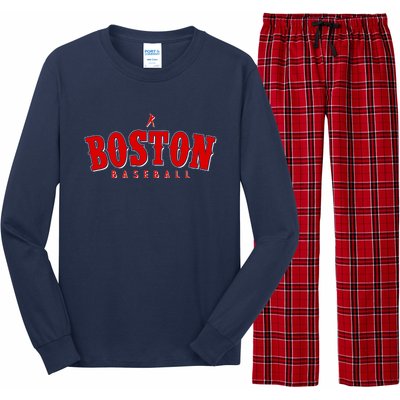 Boston Baseball Sports Fan Long Sleeve Pajama Set