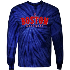 Boston Baseball Sports Fan Tie-Dye Long Sleeve Shirt