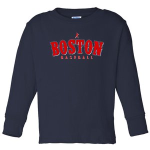 Boston Baseball Sports Fan Toddler Long Sleeve Shirt