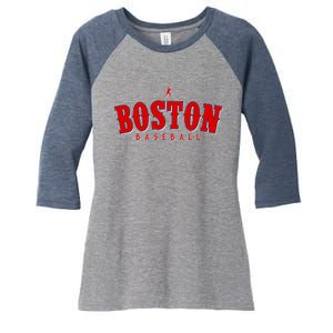 Boston Baseball Sports Fan Women's Tri-Blend 3/4-Sleeve Raglan Shirt