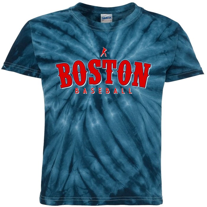 Boston Baseball Sports Fan Kids Tie-Dye T-Shirt