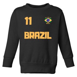 Brasil Brazil Soccer Jersey Football Number 11 Brazilian Toddler Sweatshirt