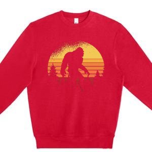 Bigfoot Believer Silhouette Sasquatch Hide And Seek Premium Crewneck Sweatshirt