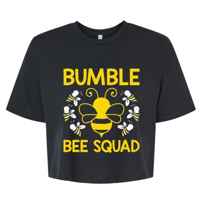 Bumble Bee Squad Bumblebee Team Group Bella+Canvas Jersey Crop Tee