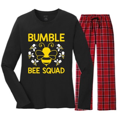 Bumble Bee Squad Bumblebee Team Group Women's Long Sleeve Flannel Pajama Set 