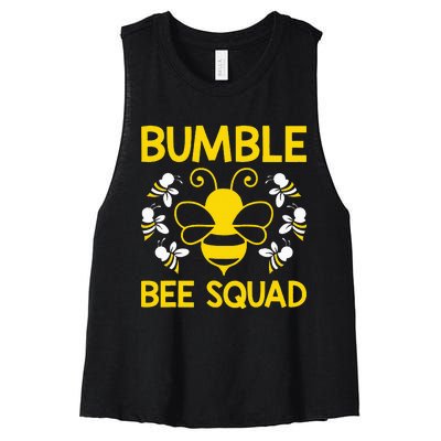 Bumble Bee Squad Bumblebee Team Group Women's Racerback Cropped Tank