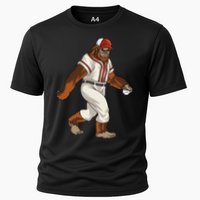 Bigfoot Baseball Sasquatch Playing Baseball Player Cooling Performance Crew T-Shirt