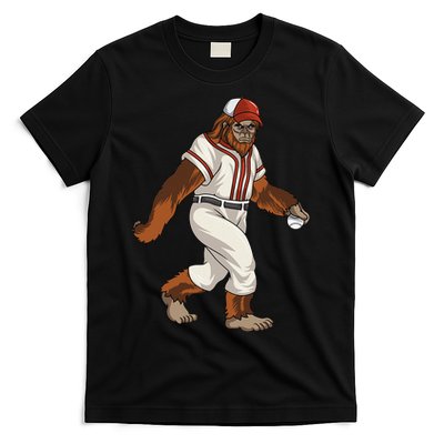 Bigfoot Baseball Sasquatch Playing Baseball Player T-Shirt