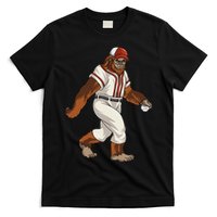 Bigfoot Baseball Sasquatch Playing Baseball Player T-Shirt