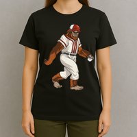 Bigfoot Baseball Sasquatch Playing Baseball Player T-Shirt
