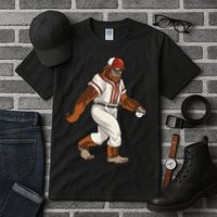 Bigfoot Baseball Sasquatch Playing Baseball Player Tall T-Shirt